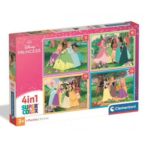 קלמנטוני - פאזל 4 ב-1 נסיכות - Clementoni Princesas Disney 21746