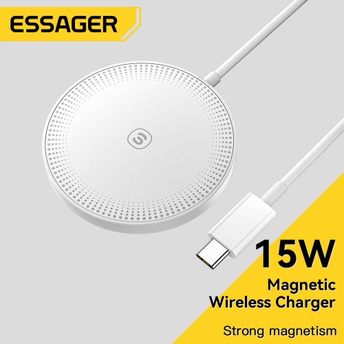 מטען אלחוטי מגנטי Essager Qi – טעינה מהירה ל‑iPhone וסמארטפונים תומכים