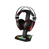 סטנד לאוזניות ומפצל USB כולל תאורה GENIUS GX-UH100