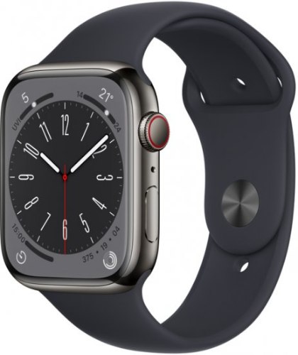 שעון חכם Apple Watch 41mm Series 8 GPS + Cellular צבע שעון Graphite Stainless Steel Case צבע