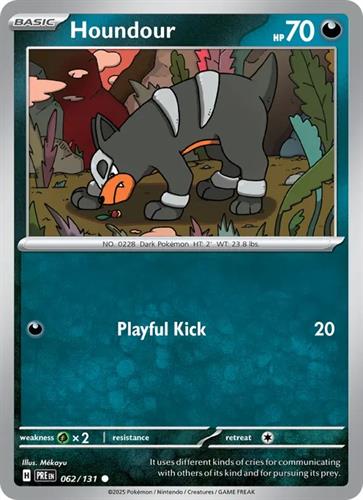 קלף בודד single פוקימון - houndour - Prismatic Evolutions - 062/131