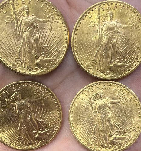 20 דולר ארצות הברית זהב דאבל איגל משקל 33.4 גרם זהב 900. מלאי משתנה וגם המחיר.