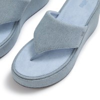 כפכף פלטפורמה וודג' תכלת פיטפלופ FITFLOP