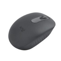 עכבר BT צבע גרפיט Logitech M196 Bluetooth – עכבר גרפיט בודד נראה מלמעלה באלכסון על רקע לבן
