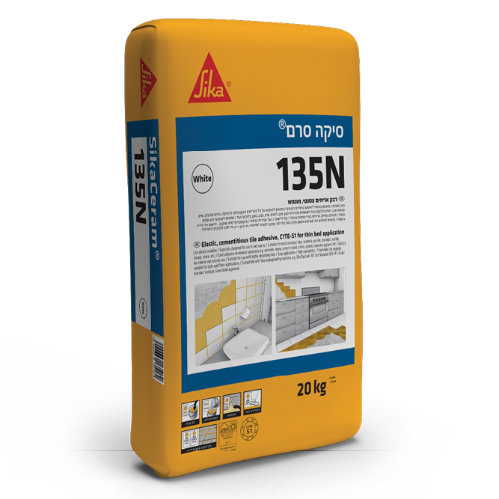 סיקה סרם 135N – דבק אריחים צמנטי גמיש מטיפוס C1TE S1