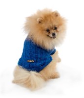 סוודר צמות עם פפיון לכלב