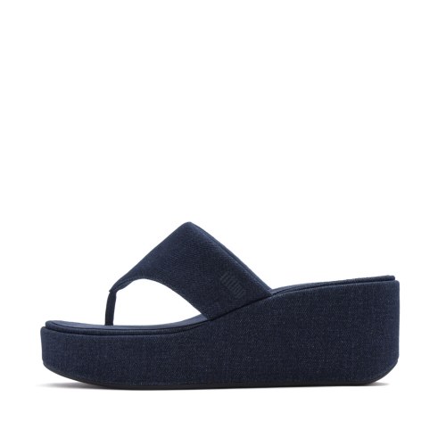 כפכף פלטפורמה וודג' כחול נייבי פיטפלופ FITFLOP