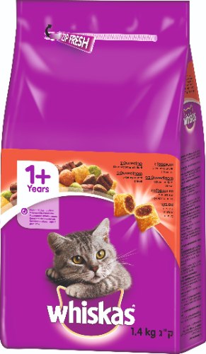 ויסקס מזון לחתול בקר 1.4 ק"ג - WHISKAS BEEF 1.4 KG