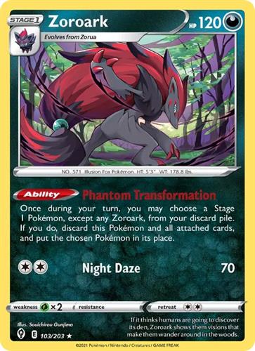 קלף בודד single פוקימון - zoroark - Evolving Skies - 103/203