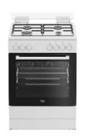 תנור משולב כיריים גז 60 ס"מ דגם FSE62122DWDSL בקו BEKO לבן