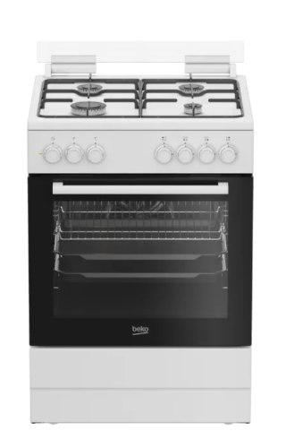 תנור משולב כיריים גז 60 ס"מ דגם FSE62122DWDSL בקו BEKO לבן