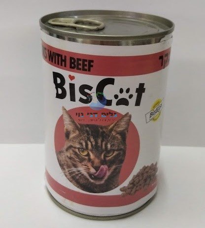 שימורים לחתול "ביסקט" - בקר 415 גרם
