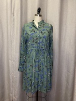 שמלת מיני אנדריאה-ירוק עלים כחול