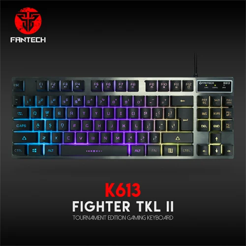 מקלדת גיימינג מכאנית 87 מקשים FANTECH K613 Fighter wired Gaming Keyboard