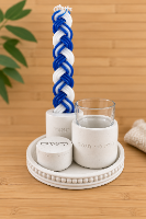 סט הבדלה מבטון פולימרי– נר, יין ובשמים