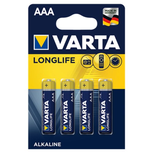 VARTA מארז 4 סוללות Longlife AAA (קטנות)