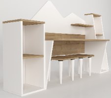 שולחן יצירה/כתיבה קטנטנים כולל 2 שרפרפים הובלה חינם משתלב בחלל חדר הילדים או חדר המשחקים בעיצוב מודרני, מותאם לפעוטות ונקי