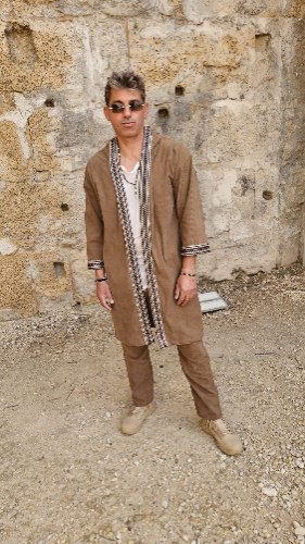 קימונו קורדרוי חום אדמה