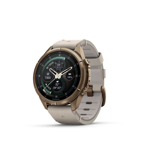 שעון חכם גרמין פניקס 9 Garmin Fenix 9 Pro inReach 43mm Autumn Gold Titanium – Bone Leather + Cream/F