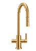 זהב מט - ברז מטבח משולב מערכת מים חמים וקרים PRIME AQUA ONE מבית ניגא