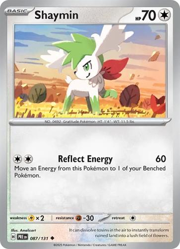קלף בודד single פוקימון - shaymin - Prismatic Evolutions - 087/131