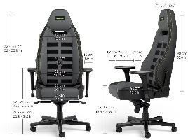 כיסא מנהלים Noblechairs Legend Shure Edition – תרשים מידות מלא