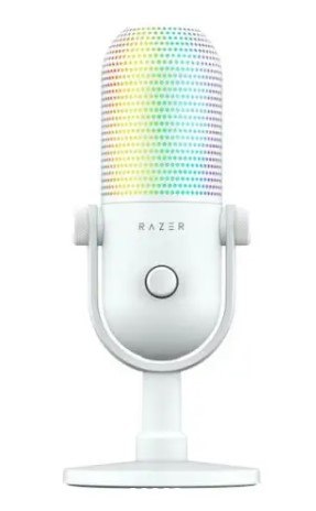 מיקרופון סטרימינג בצבע לבן Razer Seiren V3 Chroma RGB עם Tap-to-Mute
