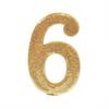 6 - נר גדול מנצנץ מעמד לבן זהב