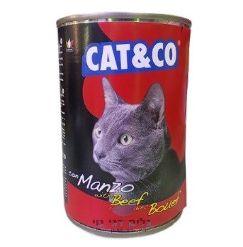 שימורים לחתול נתחי בקר ברוטב 405 גרם CAT&CO