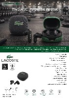אוזניות אלחוטיות LACOSTE מקוריות עם סינון רעשים (ANC) – דגם TWS שחור