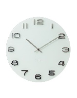 שעון קיר - קלאסי עגול לבן 35 ס"מ