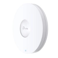 נקודת גישה Omada EAP660 HD AX3600 – אלחוטית עגולה לבנה עם לוגו tp-link ונורית כחולה דולקת