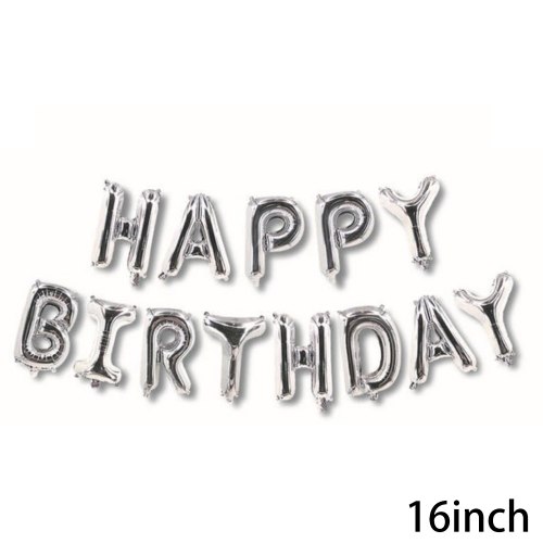 בלון HAPPY BIRTHDAY ניפוח עצמי - כסף