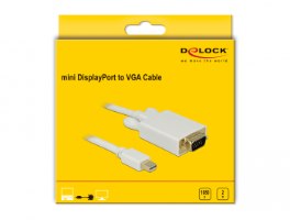 כבל מסך Delock Mini DisplayPort 1.2 to VGA Cable 2 m