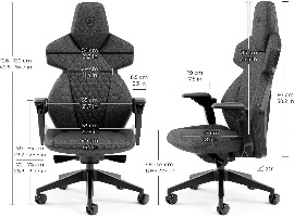דגם Noblechairs Dawn TX Granite – תרשים מידות הכיסא