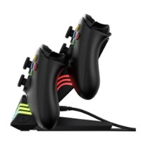 מטען כפול וסוללות נטענות עבור שלטי Turtle Beach PDP Afterglow™ Wave+ Xbox – תחנת עגינה כפולה שחורה עם שני שלטי Xbox מוטענים