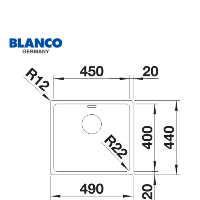  כיור נירוסטה למטבח | דגם Andano 450 IF| מתאים לארון 50 ס"מ |מותג בלנקו היוקרתי תוצרת גרמניה