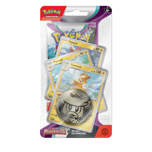 Pokemon TCG:Scarlet&Violet 2 Paldea Evolve-Pawmot Premium Checklane Blisterקלפי בליסטר סקרלט ויולט