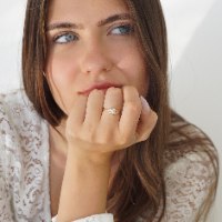 טבעת חמסה זהב 14 קרט יהלומים ואבן חן ספיר