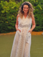 שמלת מעטפת פסים