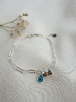 צמיד גורמט עם 2 צינורות ועין כסף 925