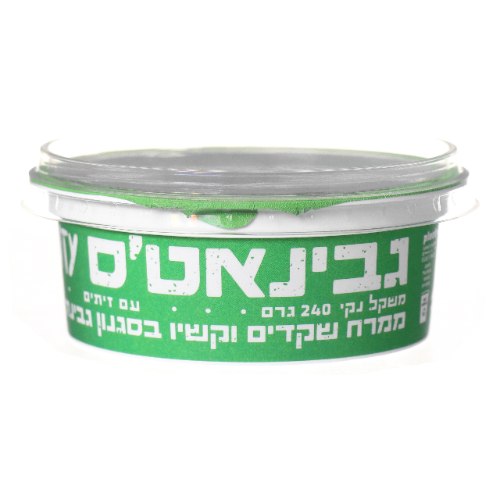 גבינאט’ס ממרח שקדים טבעונית בסגנון גבינת שמנת עם זיתים 9% – פלנטי