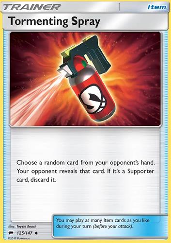 קלף בודד single פוקימון - tormenting spray - Burning Shadows - 125/147