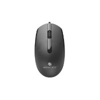 עכבר חוטי Miracase MM10 – עכבר אפור כהה עם גלגלת לוגו Miracase על רקע לבן USB
