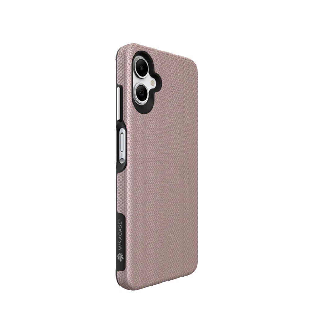 כיסוי רוז גולד עבור Miracase MiraCombo Samsung A07 – פריט בודד בצבע רוז גולד עם טקסטורה עדינה על רקע לבן