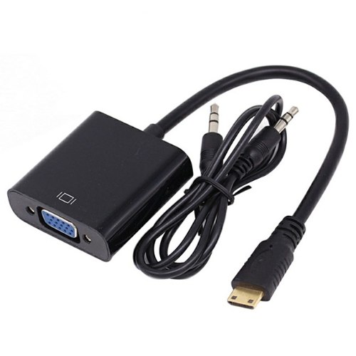 כבל מתאם אקטיבי Mini HDMI זכר לחיבור VGA נקבה באורך 0.2 מטר