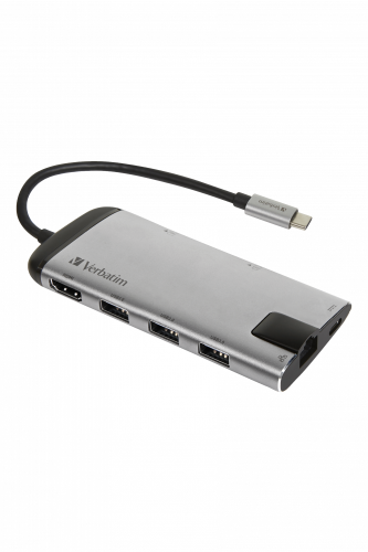 תחנת עגינה Verbatim USB-C Multiport Hub USB 3.0 | HDMI | Gigabit Ethernet | SD/microSD