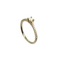 טבעת אירוסין זהב צהוב 14K יהלום מרכזי ויהלומים בצדדים MY09160125710