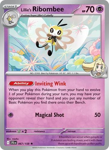 קלף בודד single פוקימון - lillie's ribombee - Journey Together - 067/159