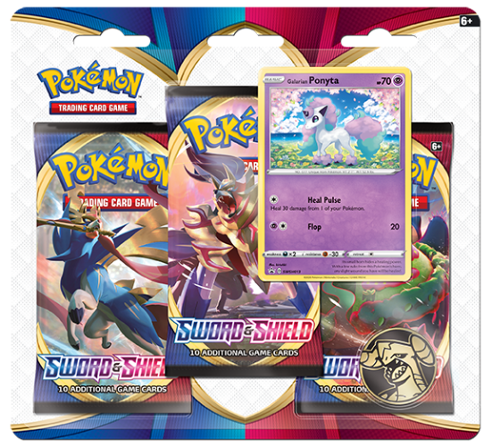 קלפי פוקימון בליסטר 3 בוסטרים Pokémon TCG: Sword & Shield 3 Booster Blister Pack - Ponyta